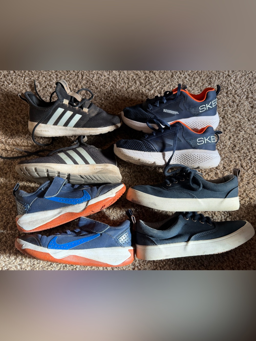 Bulk buy of kids shoes- Nike, Sketchers, Adidas, Cat and Jack sizes 12-13